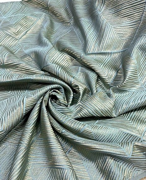 Жаккард геометрия гр.голубой\золото