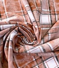 Рубашечная фланель в клетку св.коричневая